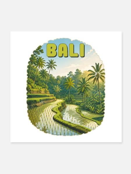 Bali - Poster 20 x 20 cm - blanc - Devant