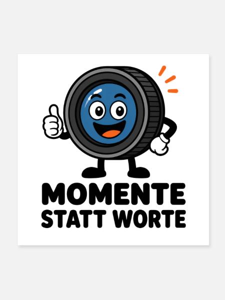 Des moments au lieu des mots – lentille comique avec pouce - Poster 20 x 20 cm - blanc - Devant