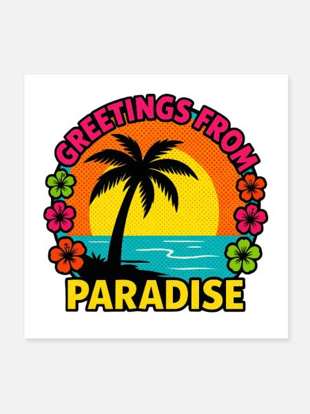 Greetings From Paradise - Poster 8" x 8" (20x20 cm) - white - Front