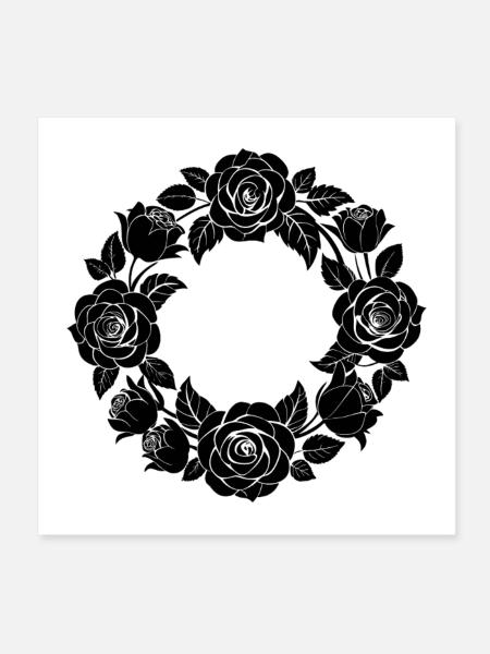 Rosenkranz - Poster 20x20 cm - Weiß - Vorne