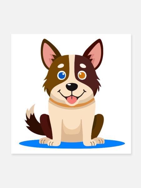 Kleiner bunter Hund (Comic) - Poster 20x20 cm - Weiß - Vorne