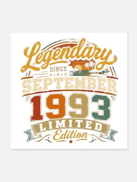 Legendär seit September 1993 Vintage Gift - Poster 20x20 cm - Weiß - Vorne
