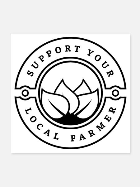 Support your local farmer - Natur & Landwirtschaft - Poster 20x20 cm - Weiß - Vorne