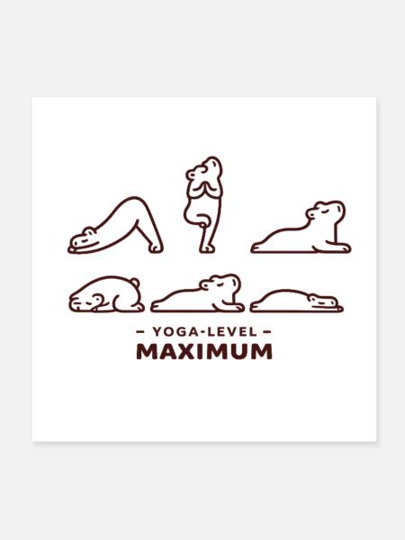 Yoga Level Maximum Capybara Yoga Poses - Poster 8" x 8" (20x20 cm) - white - Front
