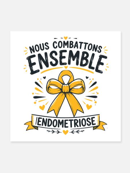sensibilisation endométriose - Poster 20 x 20 cm - blanc - Devant