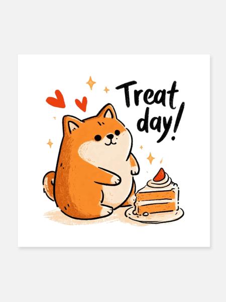 Treat Day! - Poster 8" x 8" (20x20 cm) - white - Front