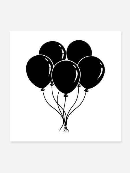 Birthday Balloons - Poster 8" x 8" (20x20 cm) - white - Front