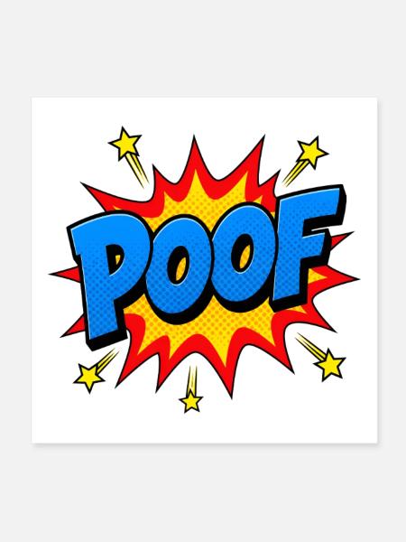 POOF Comic Lettering – Action Pop Art Explosion - Poster 8" x 8" (20x20 cm) - white - Front
