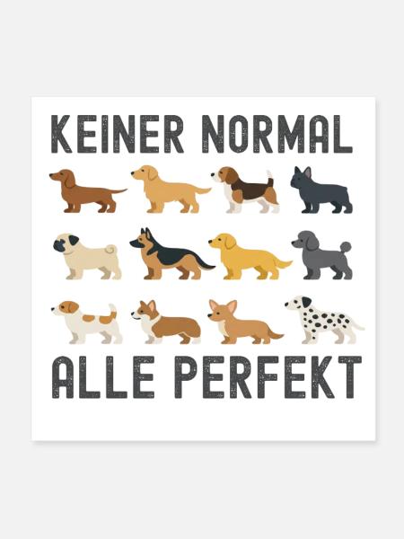 Keiner Normal Alle Perfekt - Poster 20x20 cm - Weiß - Vorne