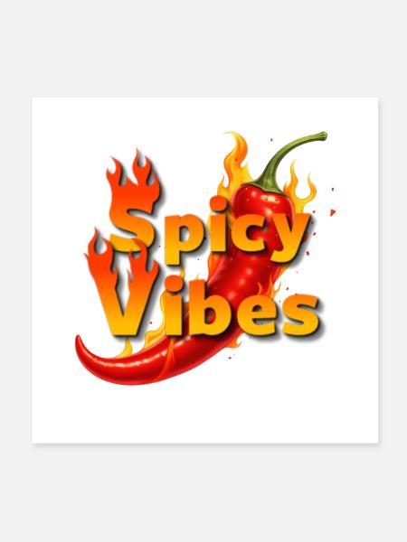 Vibrations épicées Burning Chilli - Poster 20 x 20 cm - blanc - Devant