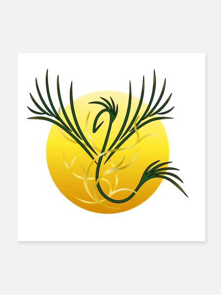 Solar Phoenix - The Rebirth of Light - Poster 8" x 8" (20x20 cm) - white - Front