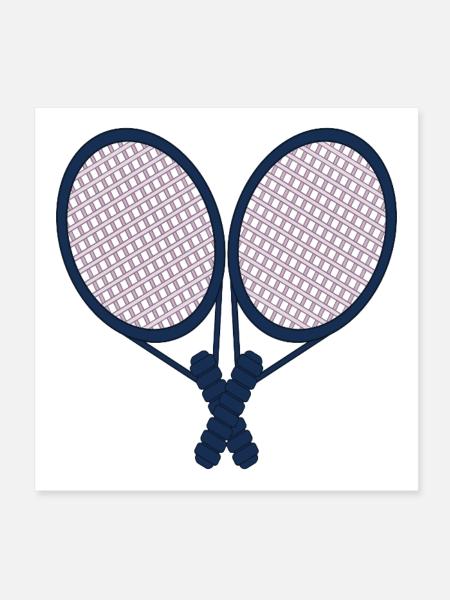 Tennis Rackets - Tennis Pair - Poster 8" x 8" (20x20 cm) - white - Front