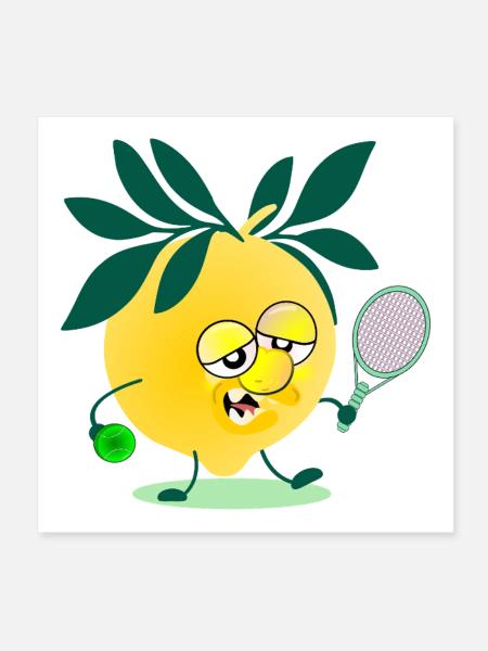 Kids Tennis Lemon - Poster 8" x 8" (20x20 cm) - white - Front