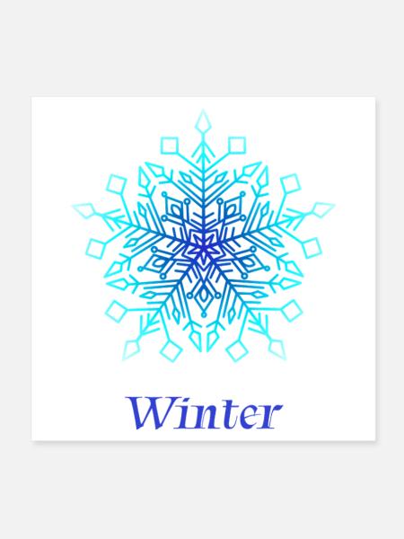 Winter Schneeflocke - Filigranes Eisblumen Design - Poster 20x20 cm - Weiß