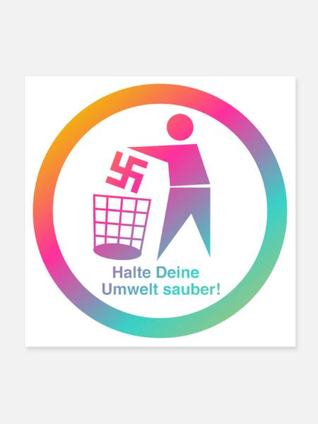 Zeichen setzen Gegen Rechts. Gegen Nazis. - Poster 20x20 cm - Weiß