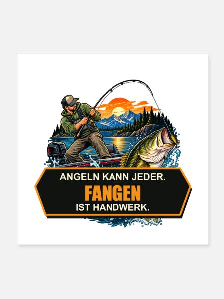 Fangen ist Handwerk - Poster 20x20 cm - Weiß - Vorne