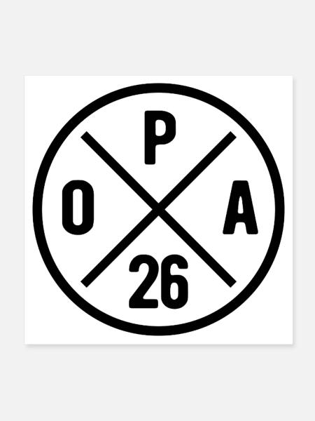 OPA 26 | Großvater Geschenk - Poster 20x20 cm - Weiß - Vorne