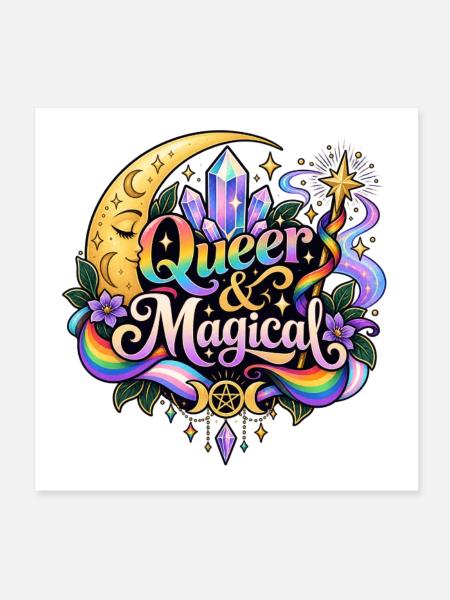 Queer and Magical - Poster 20x20 cm - Weiß - Vorne