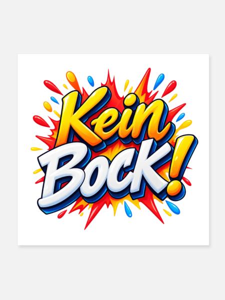 Kein Bock Comic Explosion - Poster 20x20 cm - Weiß - Vorne