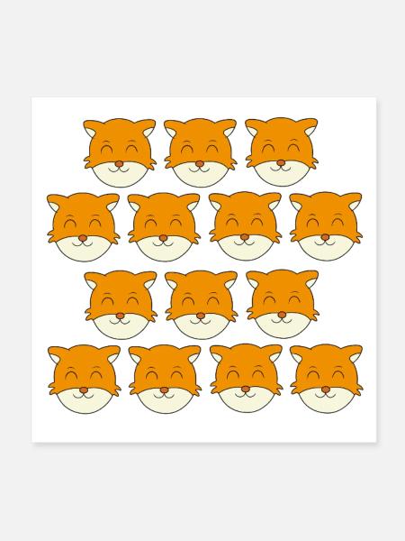 Süßes Fuchsgesicht - Poster 20x20 cm - Weiß