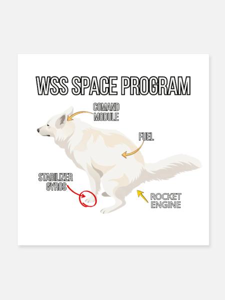 Space Dog Programm - Poster 20x20 cm - Weiß - Vorne