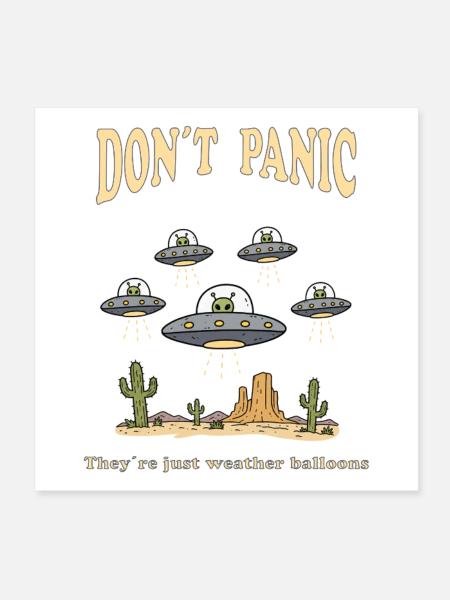 Dont Panic Theyre Just Weather Balloons - Poster 20x20 cm - Weiß - Vorne