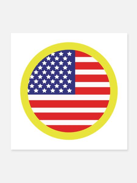 Flagge der Vereinigten Staaten - Poster 20x20 cm - Weiß - Vorne