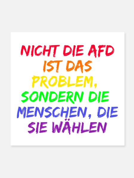 NICHT DIE AFD IST DAS PROBLEM SONDERN DIE WÄHLER - Poster 20x20 cm - Weiß - Vorne