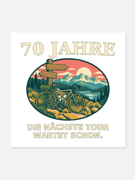 70 Jahre: Nächste Tour Wartet Schon - Poster 20x20 cm - Weiß - Vorne