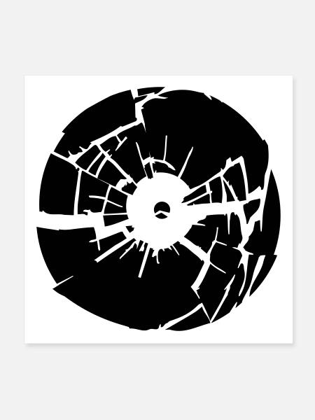 broken vinyl - Poster 20x20 cm - Weiß - Vorne