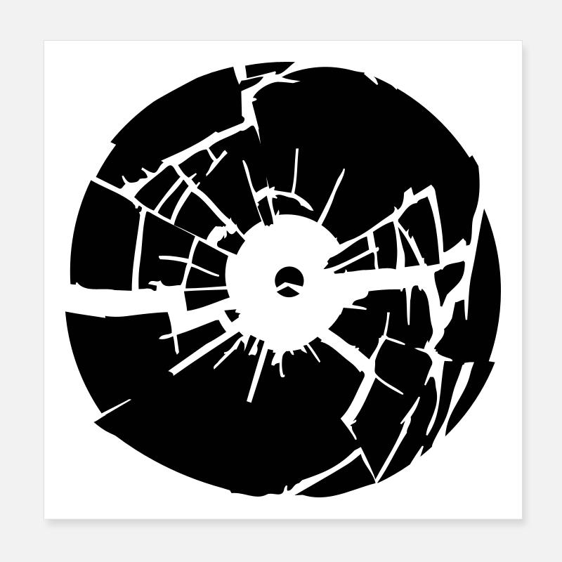 broken vinyl Poster 20x20 cm