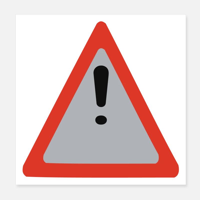 Warnzeichen Dreieck Ausrufezeichen Poster 20x20 cm
