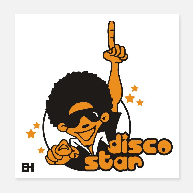 Disco Star Poster 20x20 cm