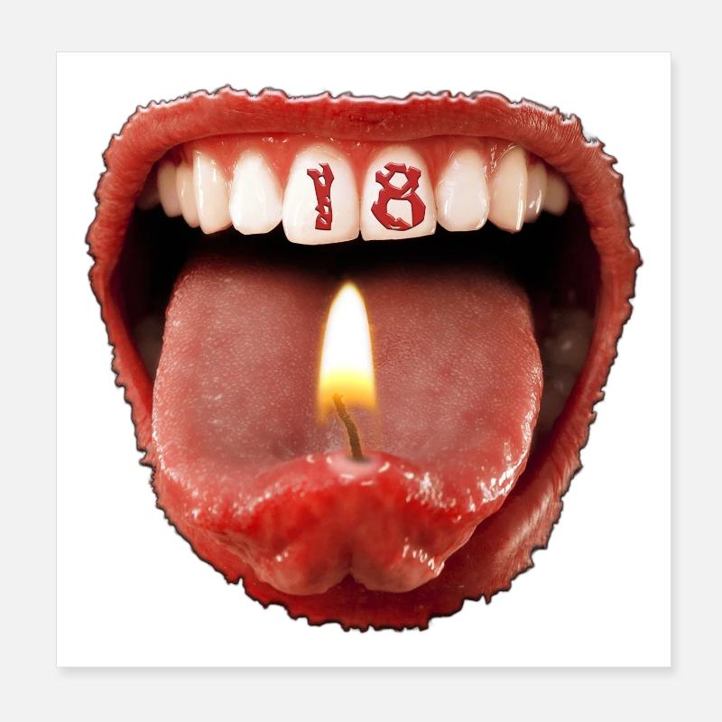 18. Geburtstag - Poster 20x20 cm - Weiß