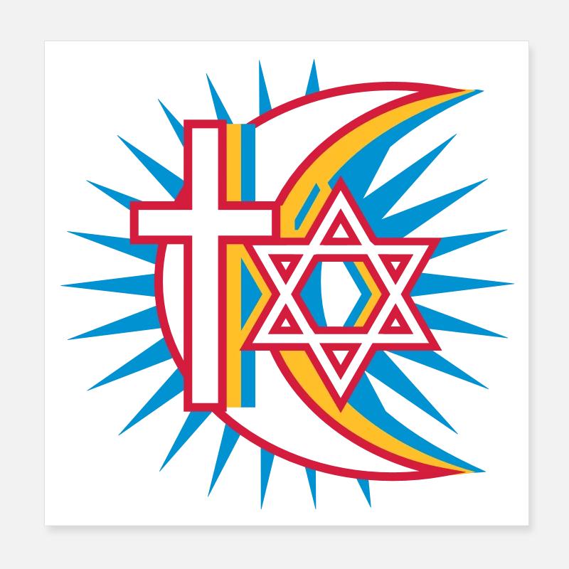 Three religions Poster 8" x 8" (20x20 cm)