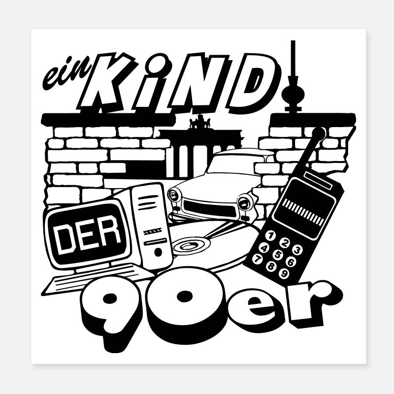 90er Party , Mottoparty , Mauerfall Edition (25) Poster 20x20 cm