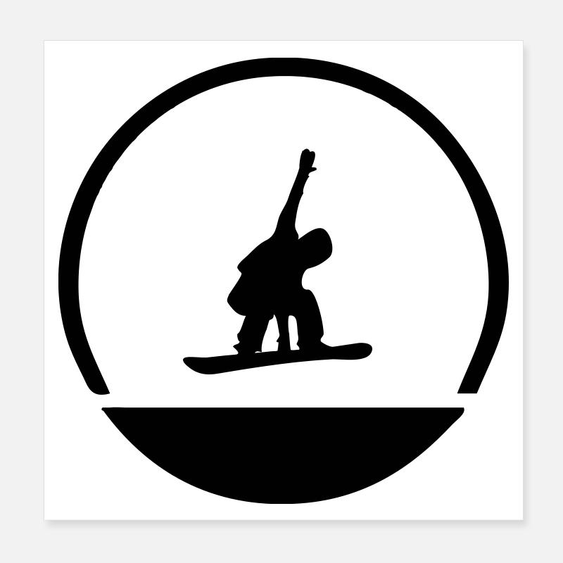 Snowboarder emblem Poster 8" x 8" (20x20 cm)
