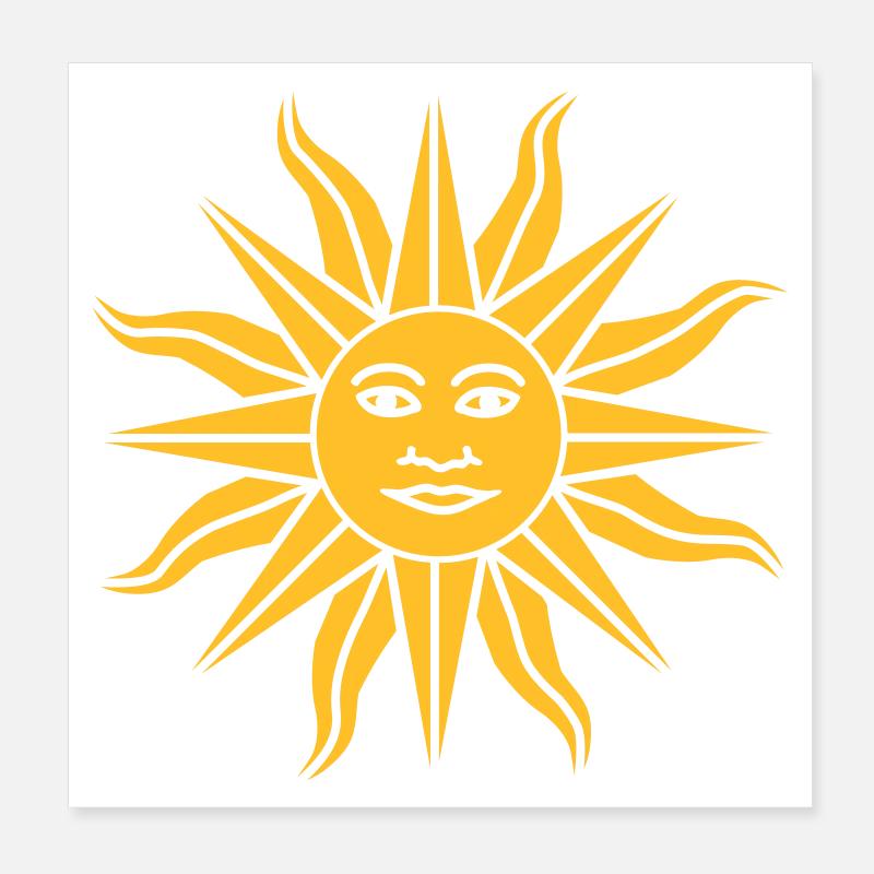 Sun Face Poster 20 x 20 cm