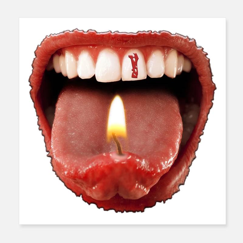 Date de naissance 1 - langue dents Poster 20 x 20 cm