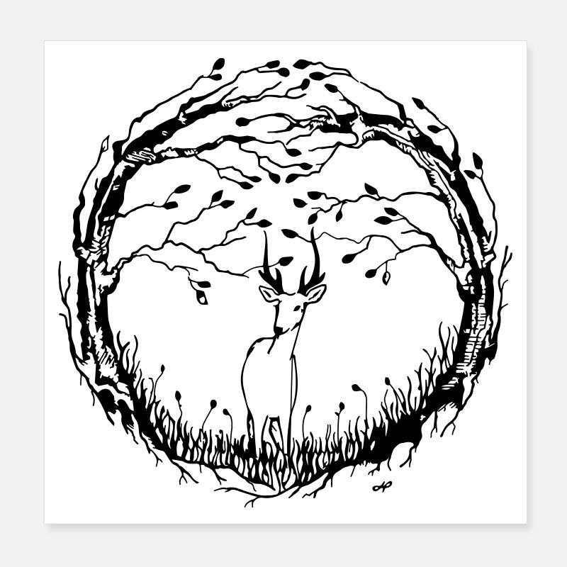La forêt Poster 20 x 20 cm