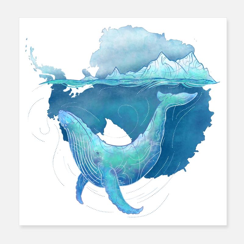 Whale Sanctuary Poster 8" x 8" (20x20 cm)