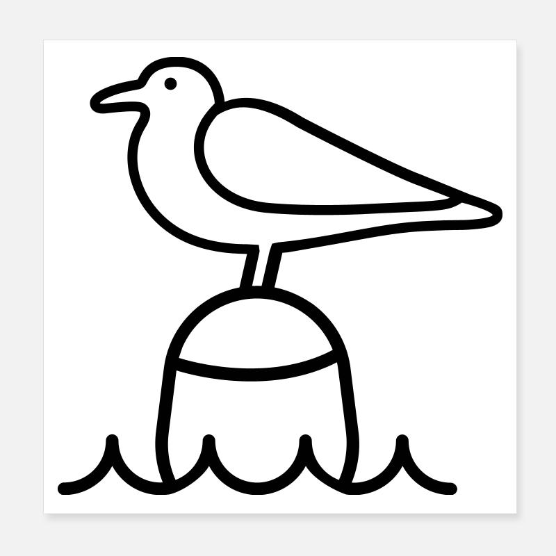 Seagull Moin - Poster 8" x 8" (20x20 cm) - white