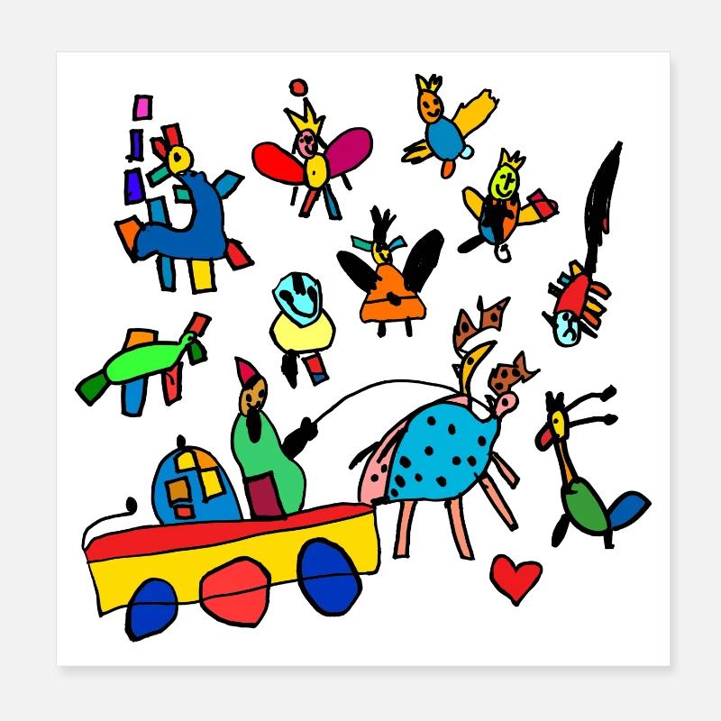 kidsworld - Poster 20 x 20 cm - blanc