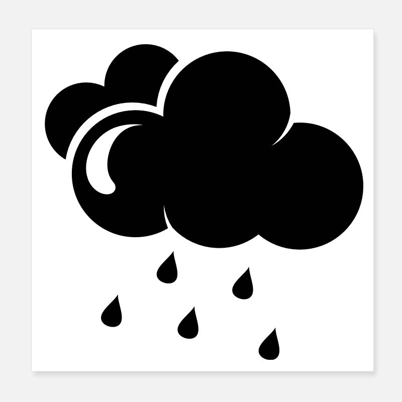 Wolke mit Regentropfen Poster 20x20 cm