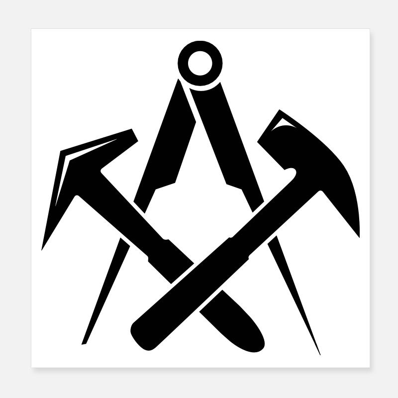 Dachdecker Zunftzeichen Poster 20x20 cm