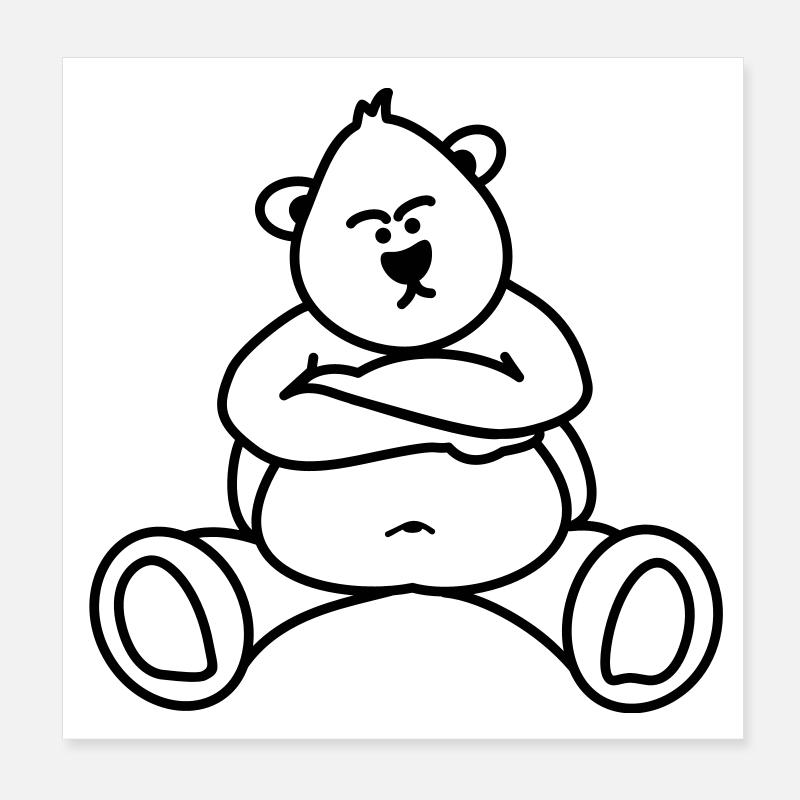 Evil Bear / Teddy pouts Poster 8" x 8" (20x20 cm)