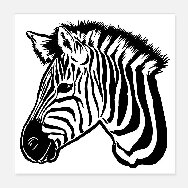 zebra dark Poster 20x20 cm