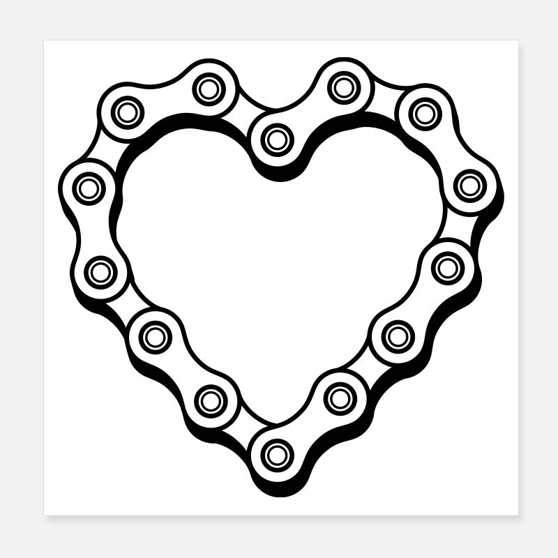 Cuore a catena per bicicletta Poster 20x20 cm