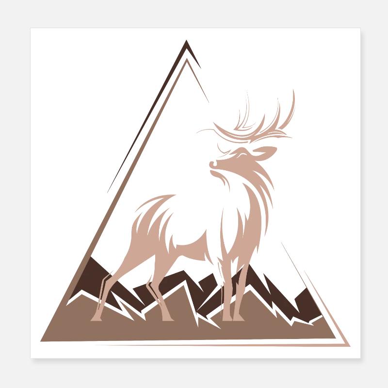 Deer Deer Cadeau de Noël Poster 20 x 20 cm