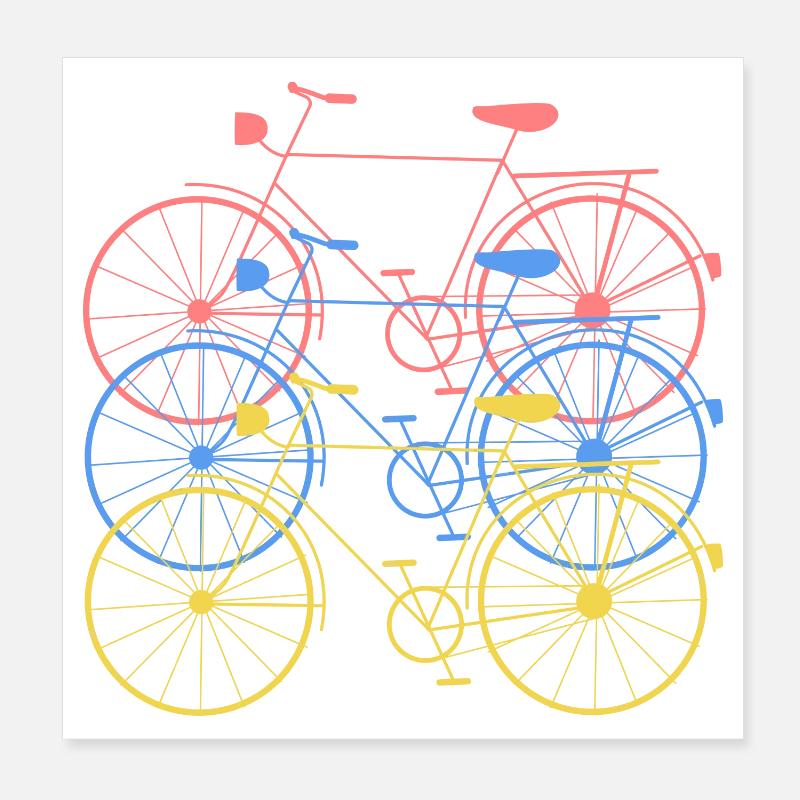 Fahrrad Rad - Poster 20x20 cm - Weiß